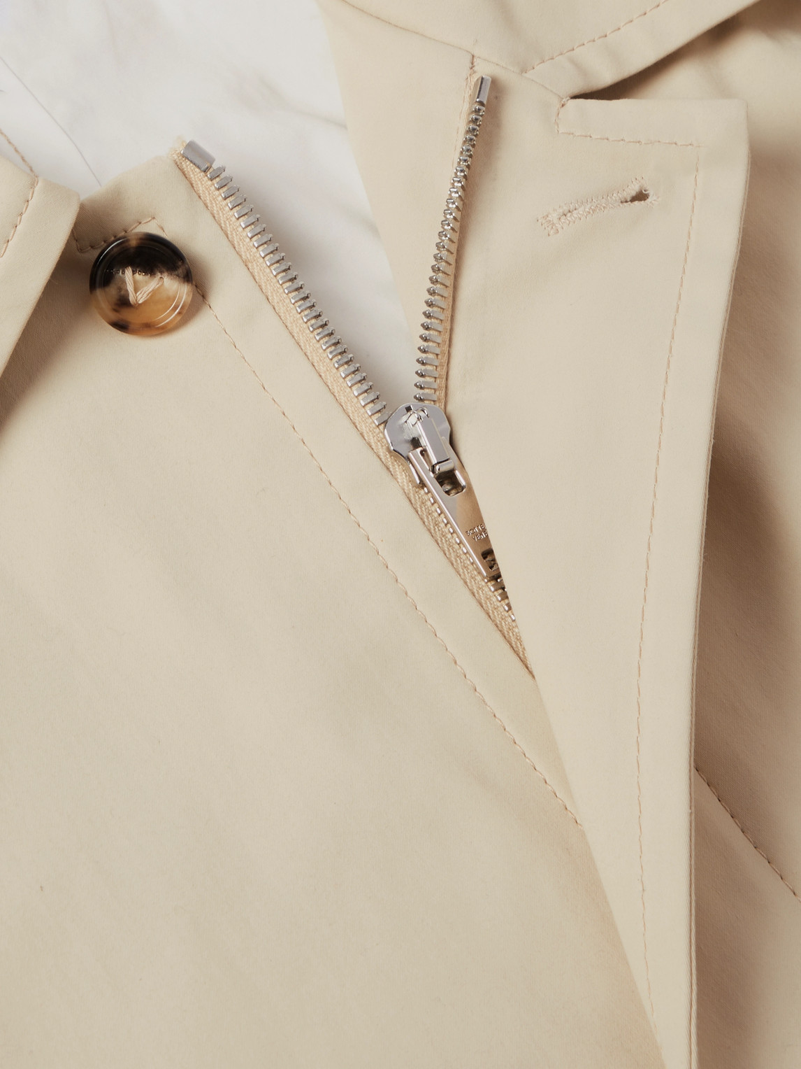 Shop Bottega Veneta Coated Stretch-cotton Jacket In Neutrals