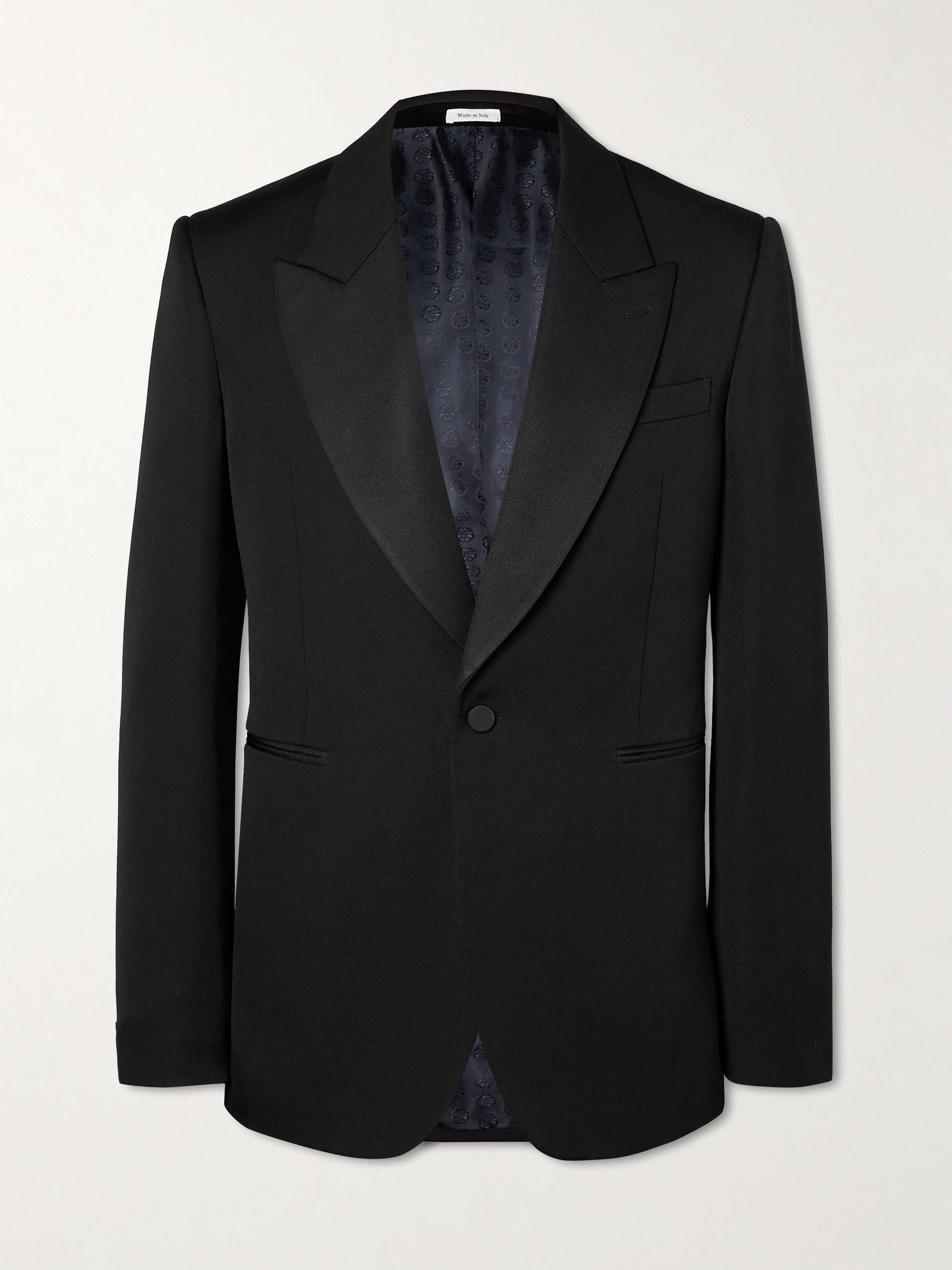 ALEXANDER MCQUEEN Silk-Satin Trimmed Wool-Twill Blazer for Men | MR PORTER