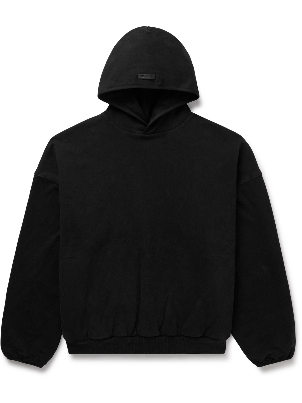 Fear Of God Logo-appliquéd Cotton-jersey Hoodie In Black