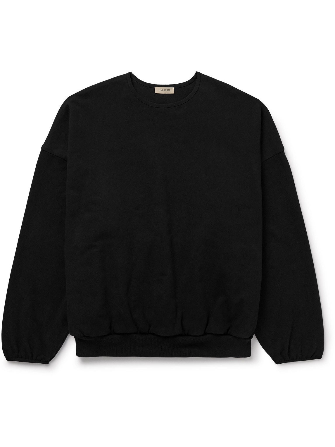 Fear Of God Logo-appliquéd Cotton-jersey Sweatshirt In Black