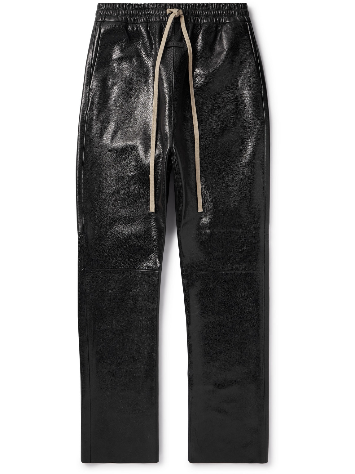 Fear Of God Straight-leg Full-grain Leather Trousers In Black