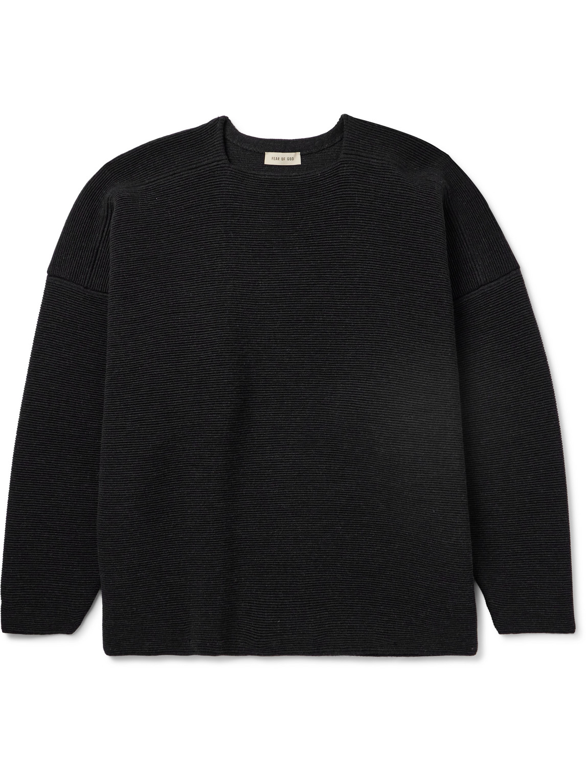 Fear Of God Ottoman Ribbed Wool Sweater In Black