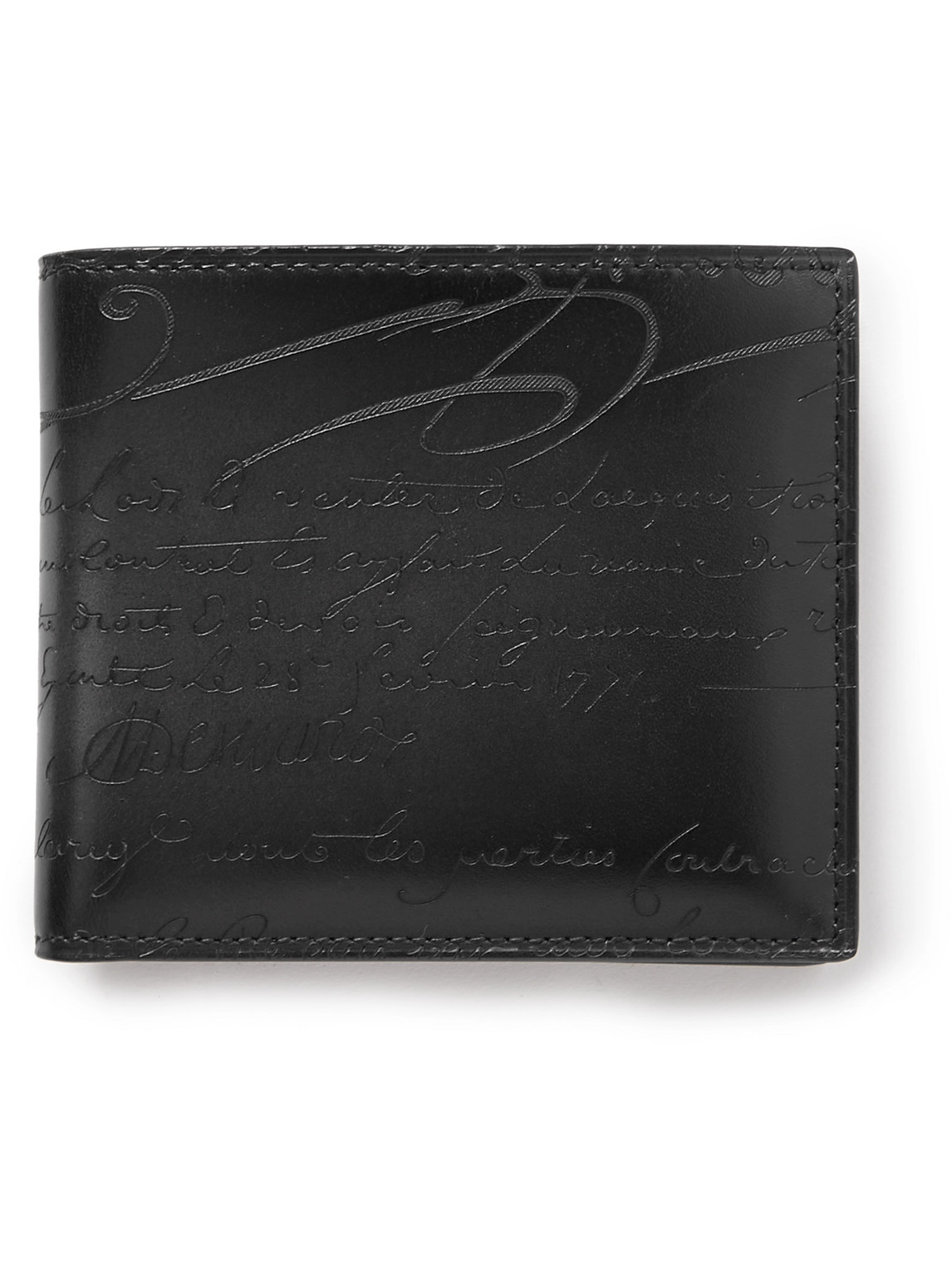 Shop Berluti Makore Scritto Venezia Leather Billfold Wallet In Black