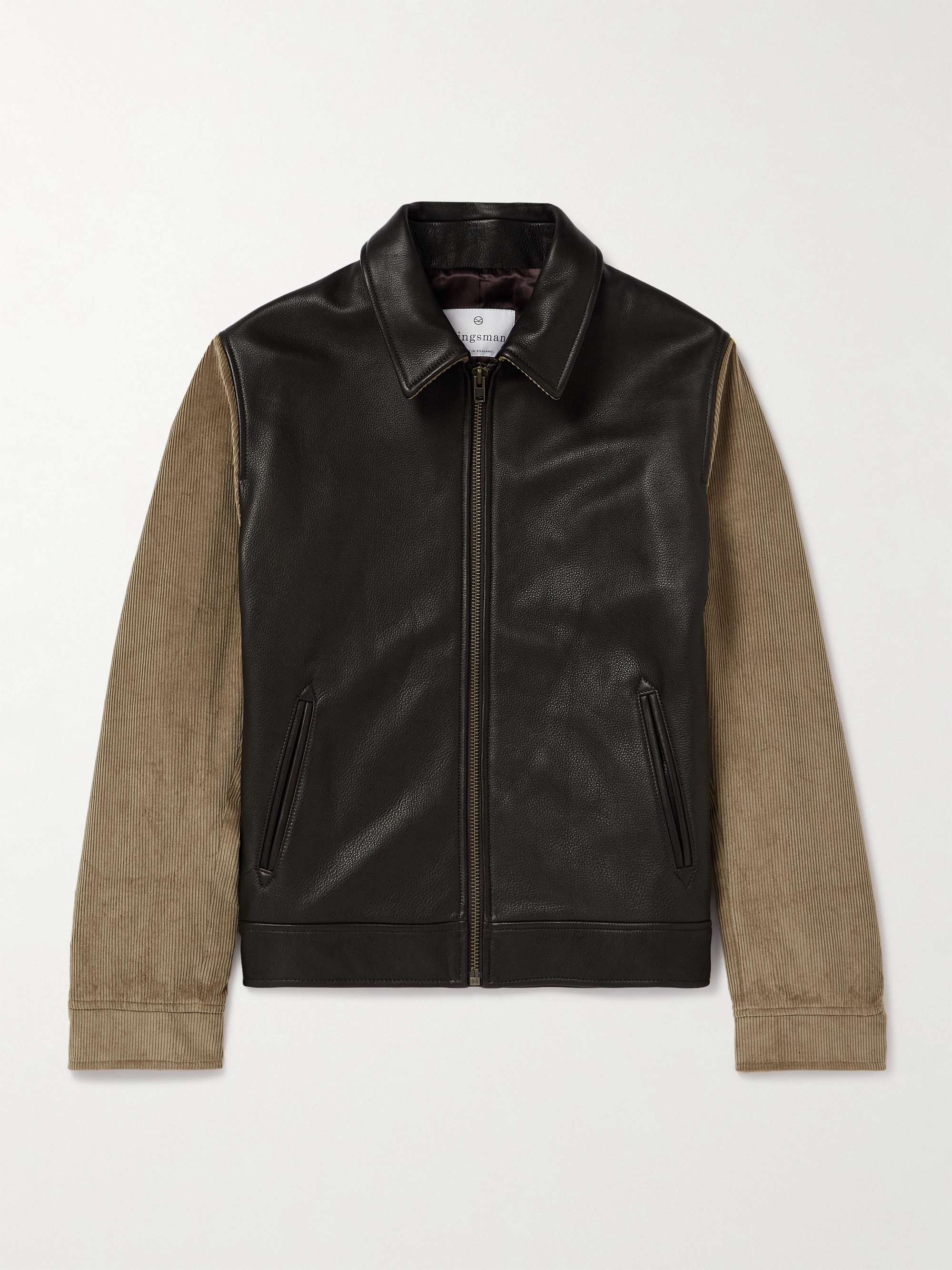 KINGSMAN Argylle Corduroy and Full-Grain Leather Jacket for Men | MR PORTER