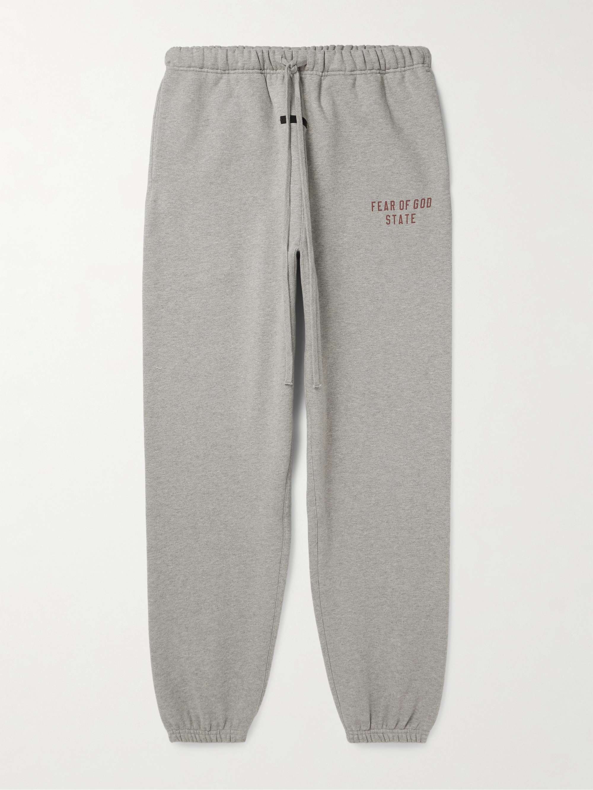 FEAR OF GOD ESSENTIALS Tapered Logo Print Appliqued Cotton Blend Jersey Sweatpants for Men MR PORTER