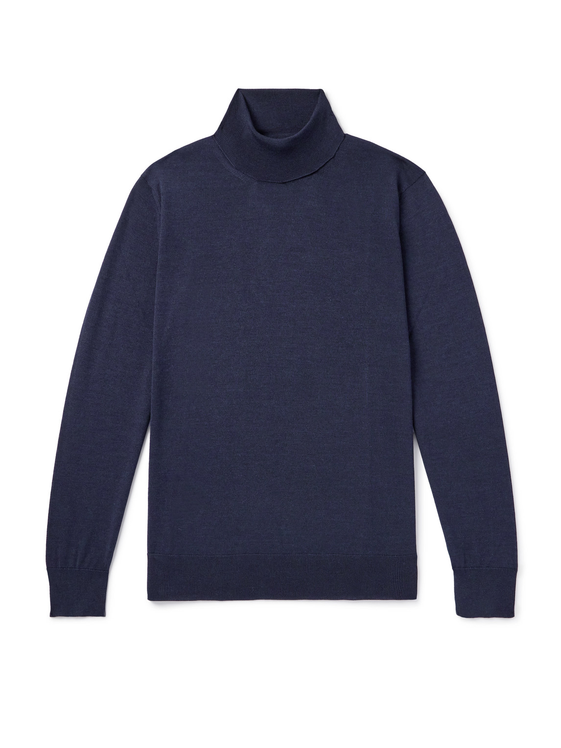 Caruso Wool, Silk And Cashmere-blend Rollneck Sweater In Blue