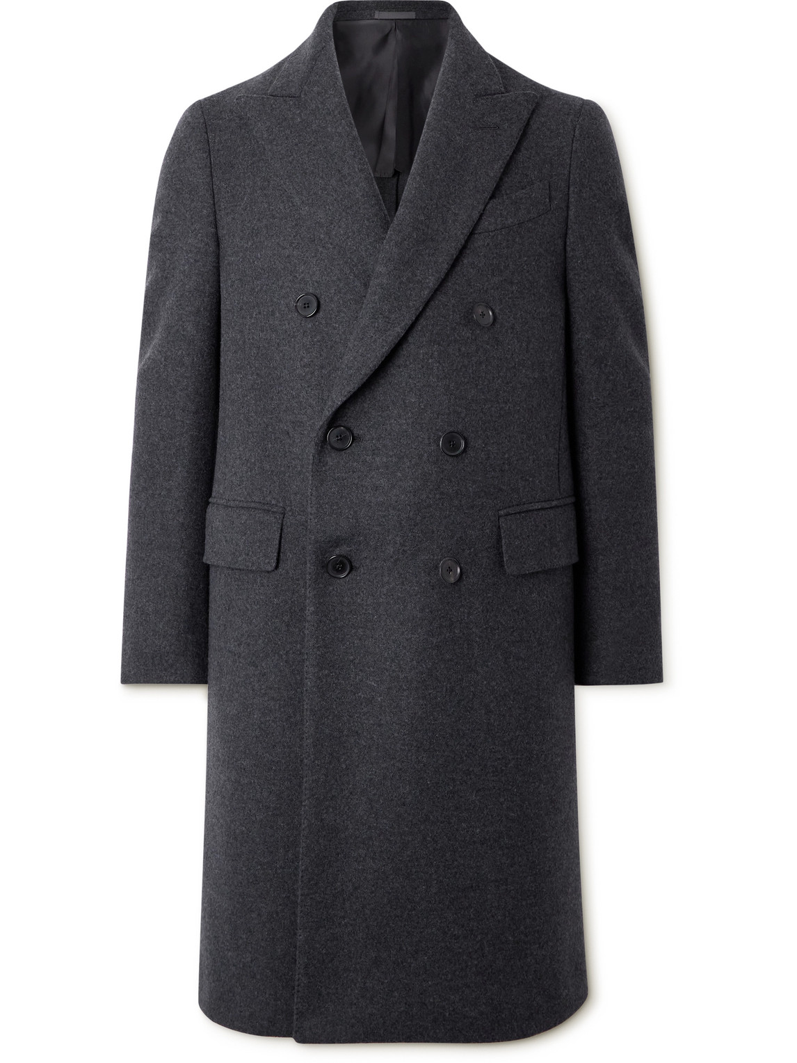 Caruso Double-breasted Wool And Cashmere-blend Coat In Gray