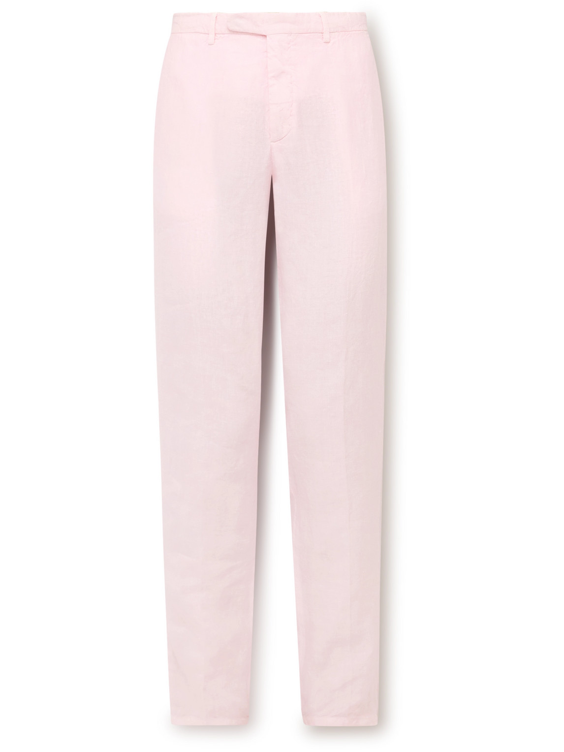 Boglioli Slim-fit Straight-leg Garment-dyed Linen Suit Trousers In Pink