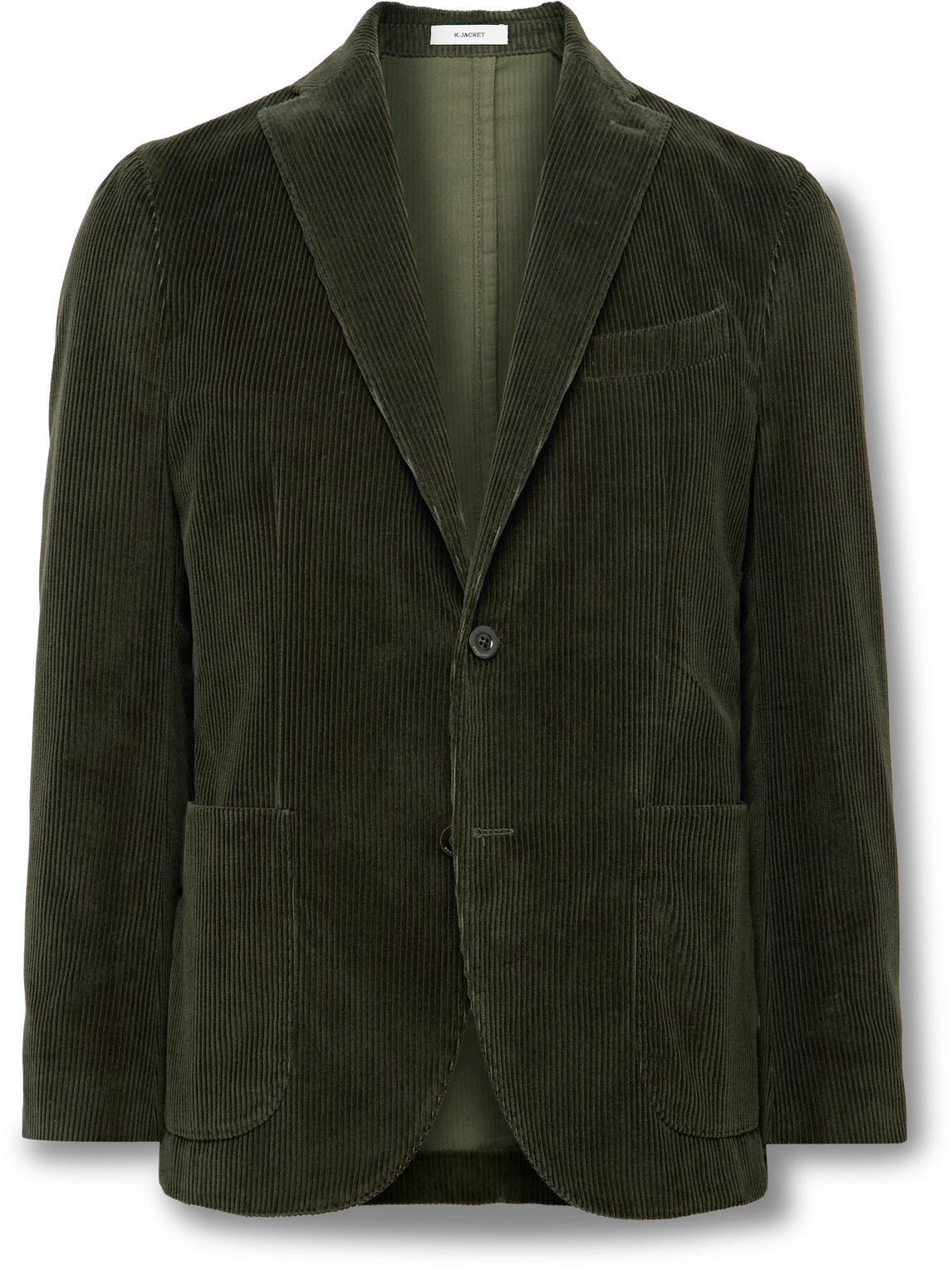 Shop Boglioli Slim-fit Cotton-corduroy Suit Jacket In Green