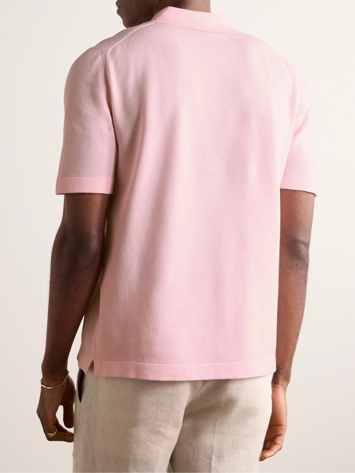 Shop Anderson & Sheppard Cotton Polo Shirt In Pink
