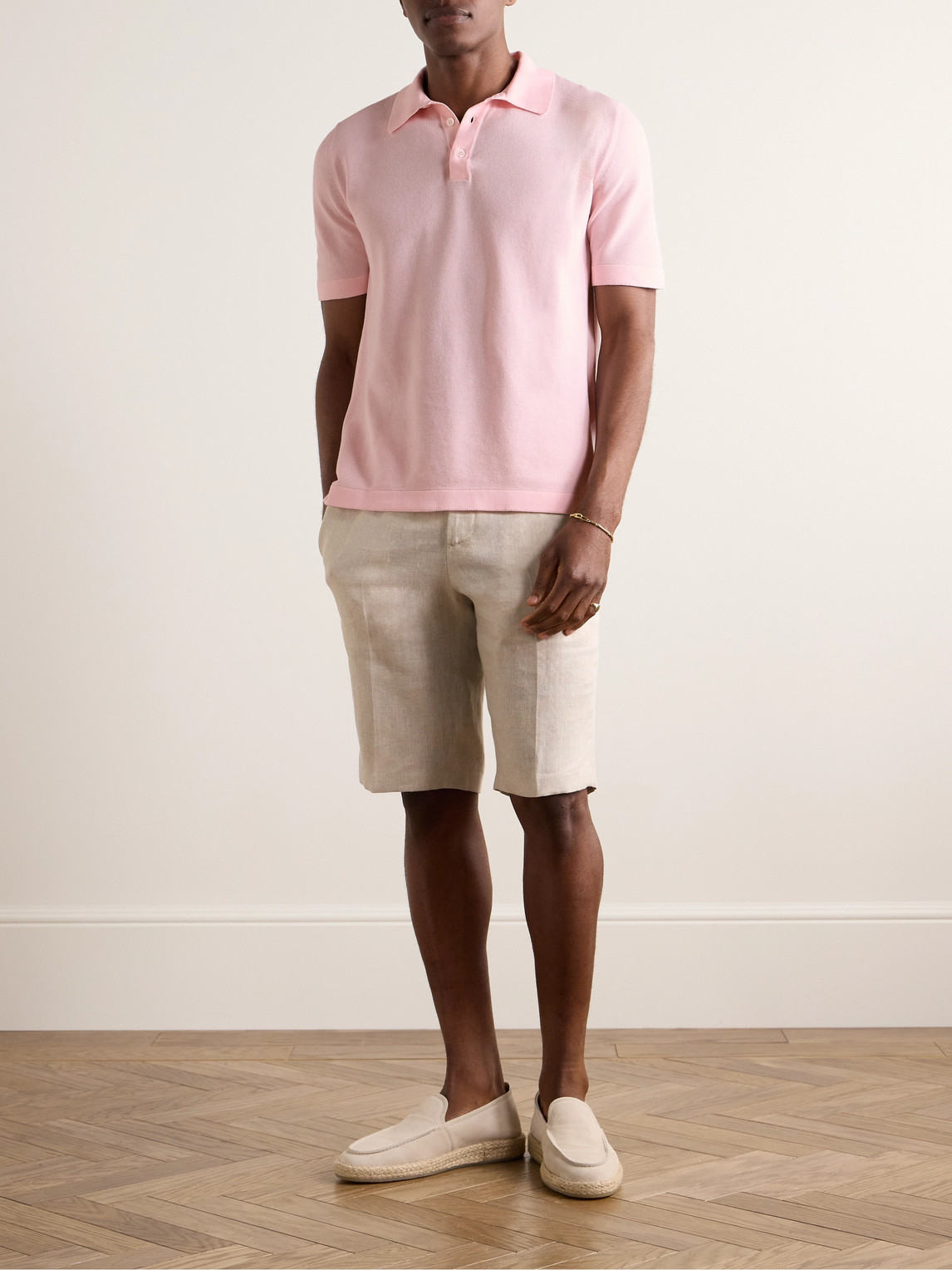 Shop Anderson & Sheppard Cotton Polo Shirt In Pink