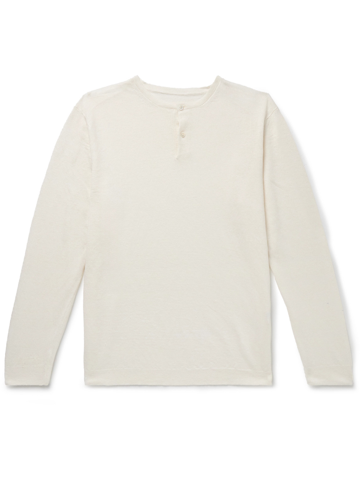Anderson & Sheppard Linen Henley T-shirt In White