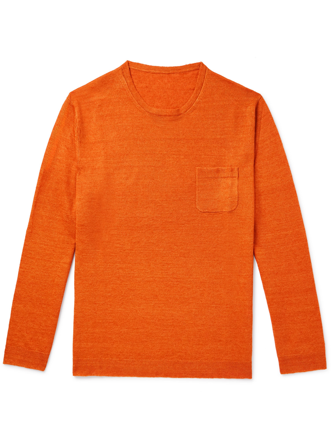 Anderson & Sheppard Linen Sweater In Orange