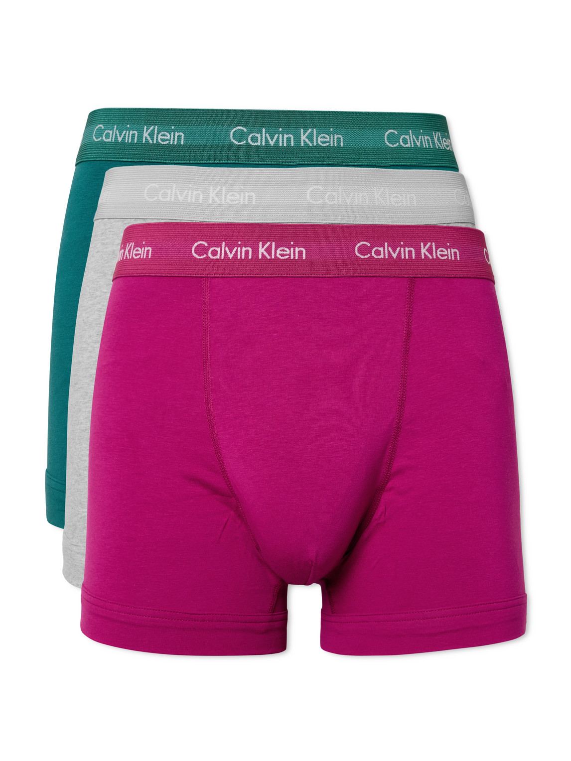 Calvin Klein Underwear Three-pack Stretch-cotton Boxer Briefs In Blue