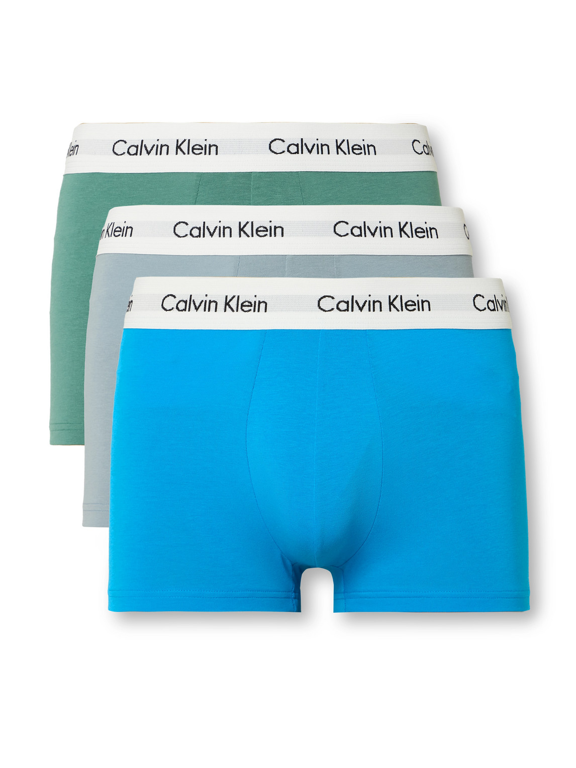 Calvin Klein Underwear Three-pack Stretch-cotton Boxer Briefs In Blue
