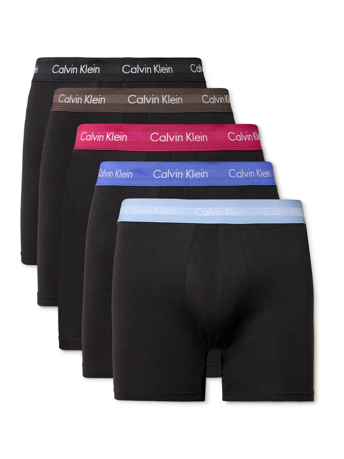 Calvin Klein Underwear Five-pack Stretch-cotton Boxer Briefs In Black