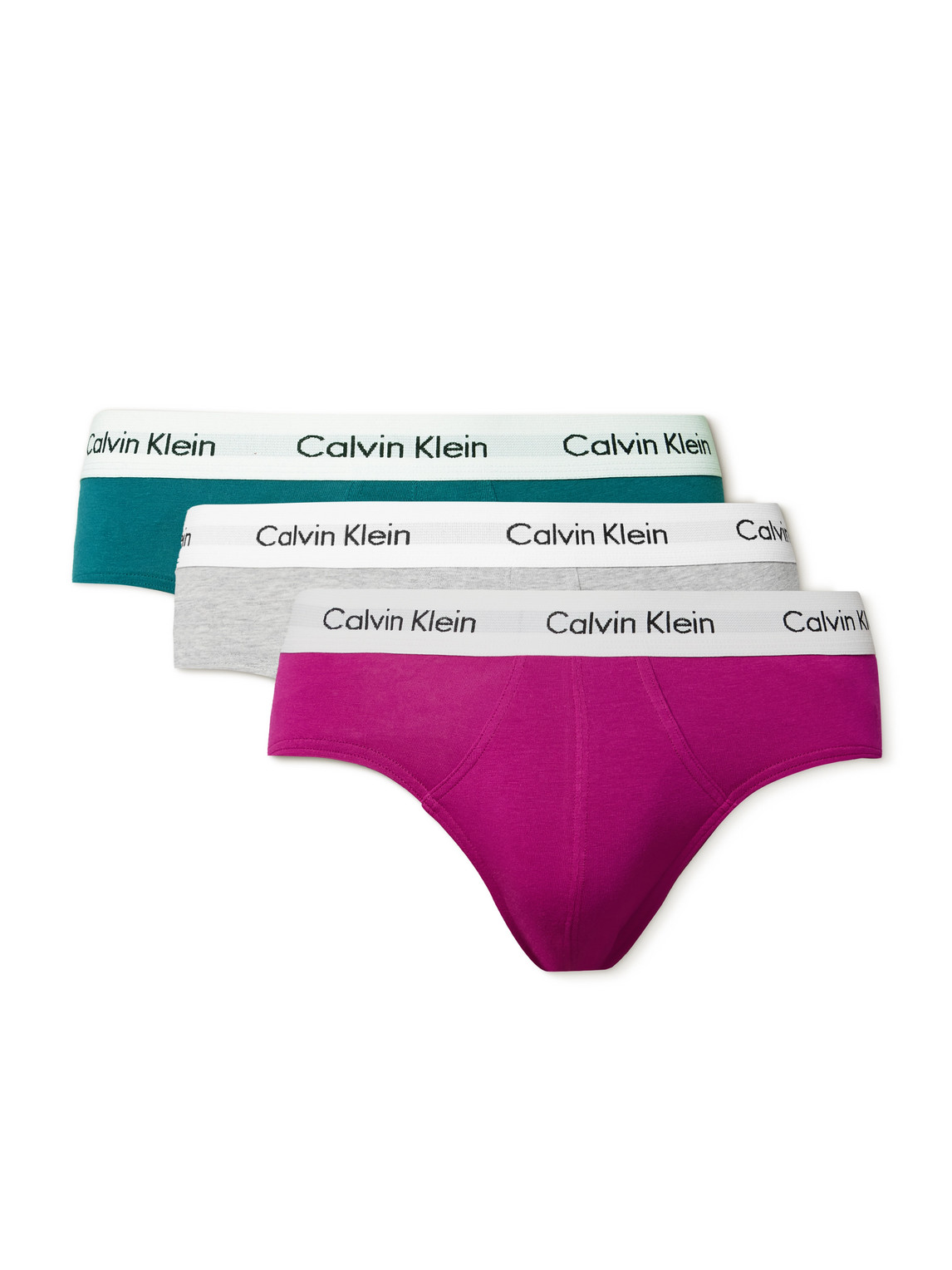 Calvin Klein Underwear Three-pack Stretch-cotton Briefs In Pink