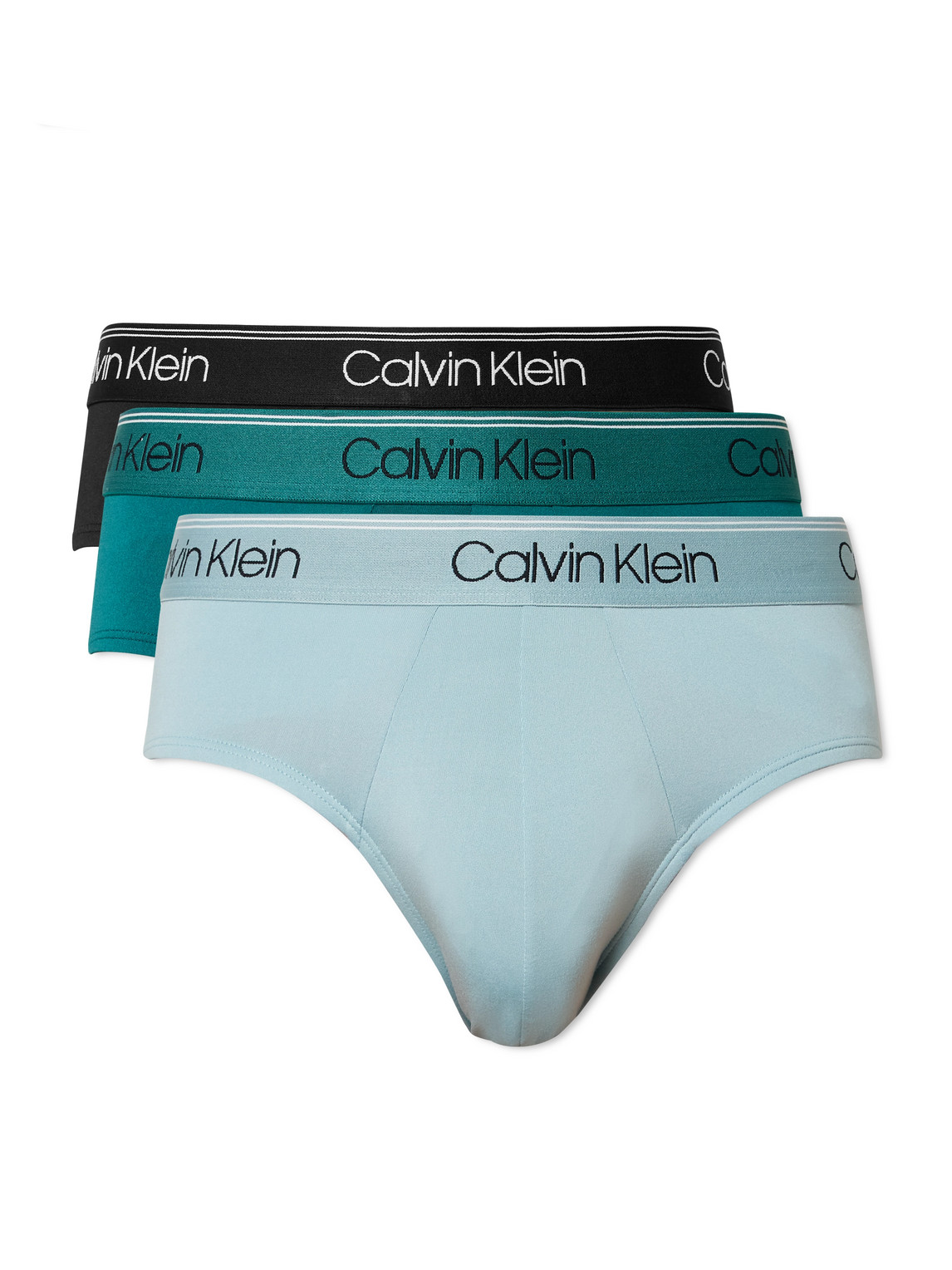 Calvin Klein Underwear Three-pack Stretch-jersey Briefs In Blue