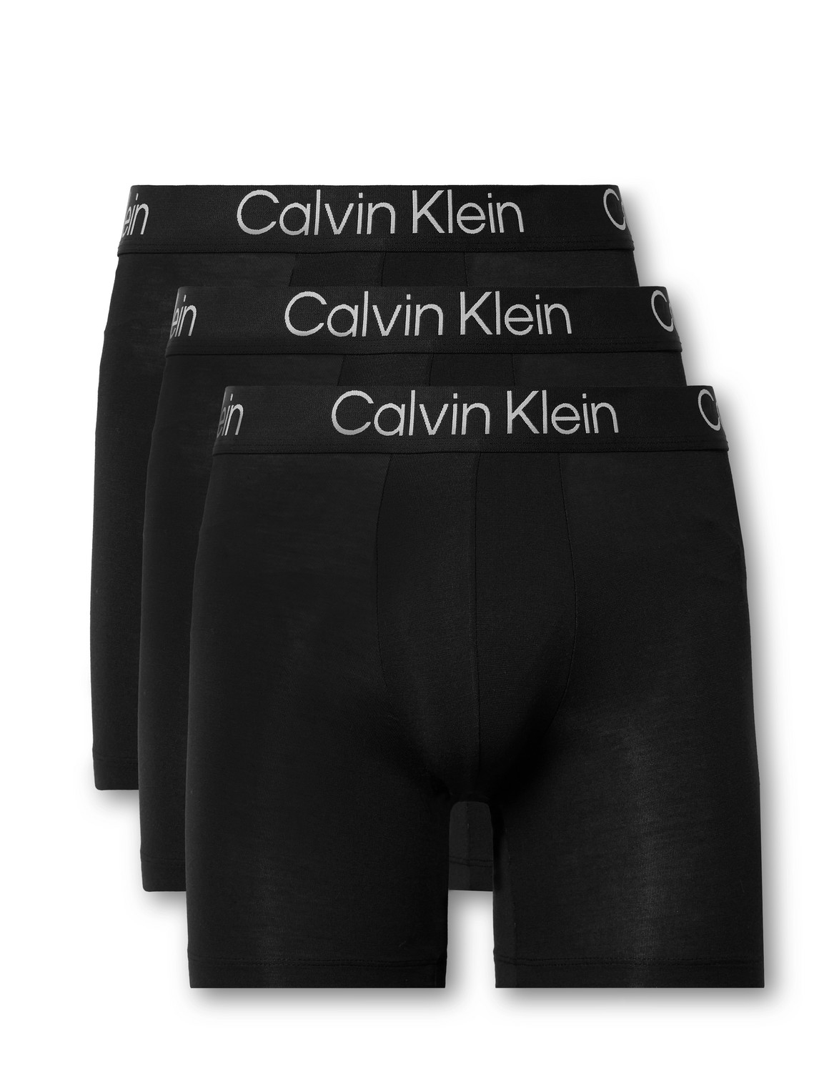 Calvin Klein Underwear Ultra Soft Modern Three-pack Stretch-modal Boxer Briefs In Black