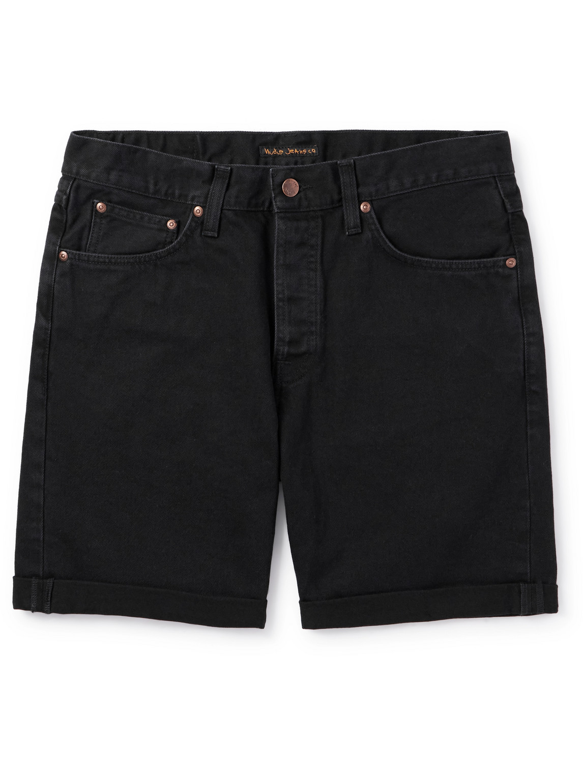 Nudie Jeans Josh Denim Shorts In Black