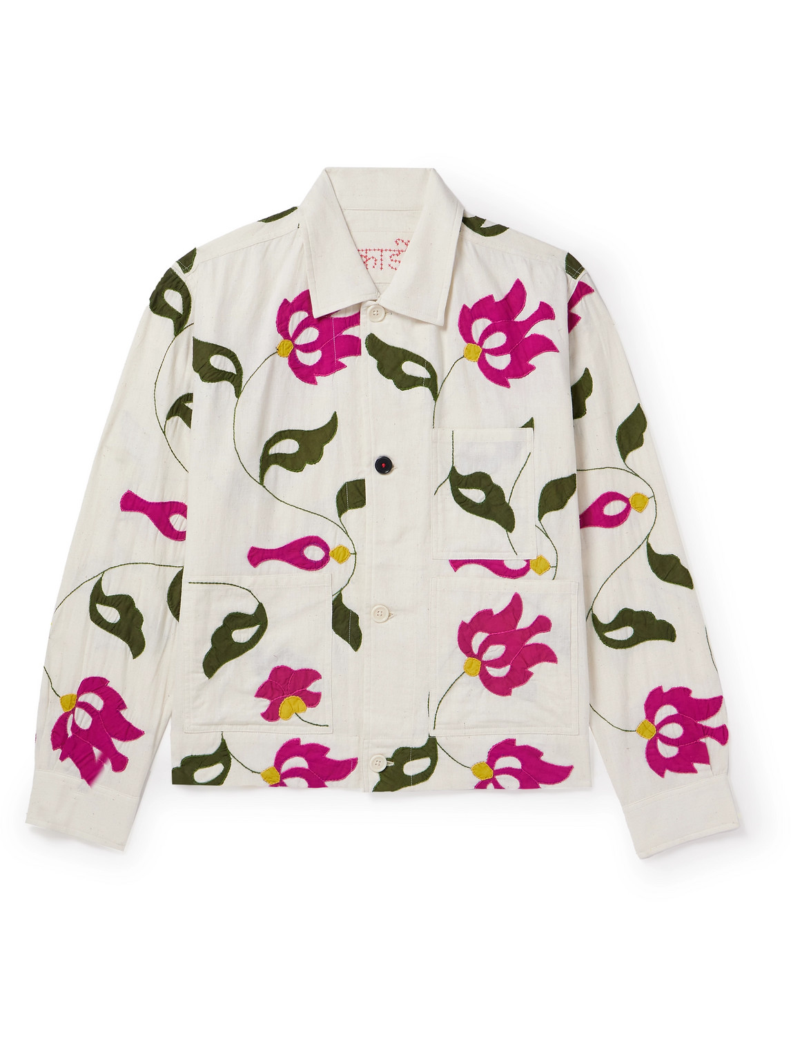 Kardo Embroidered Appliquéd Cotton Chore Jacket In Multi