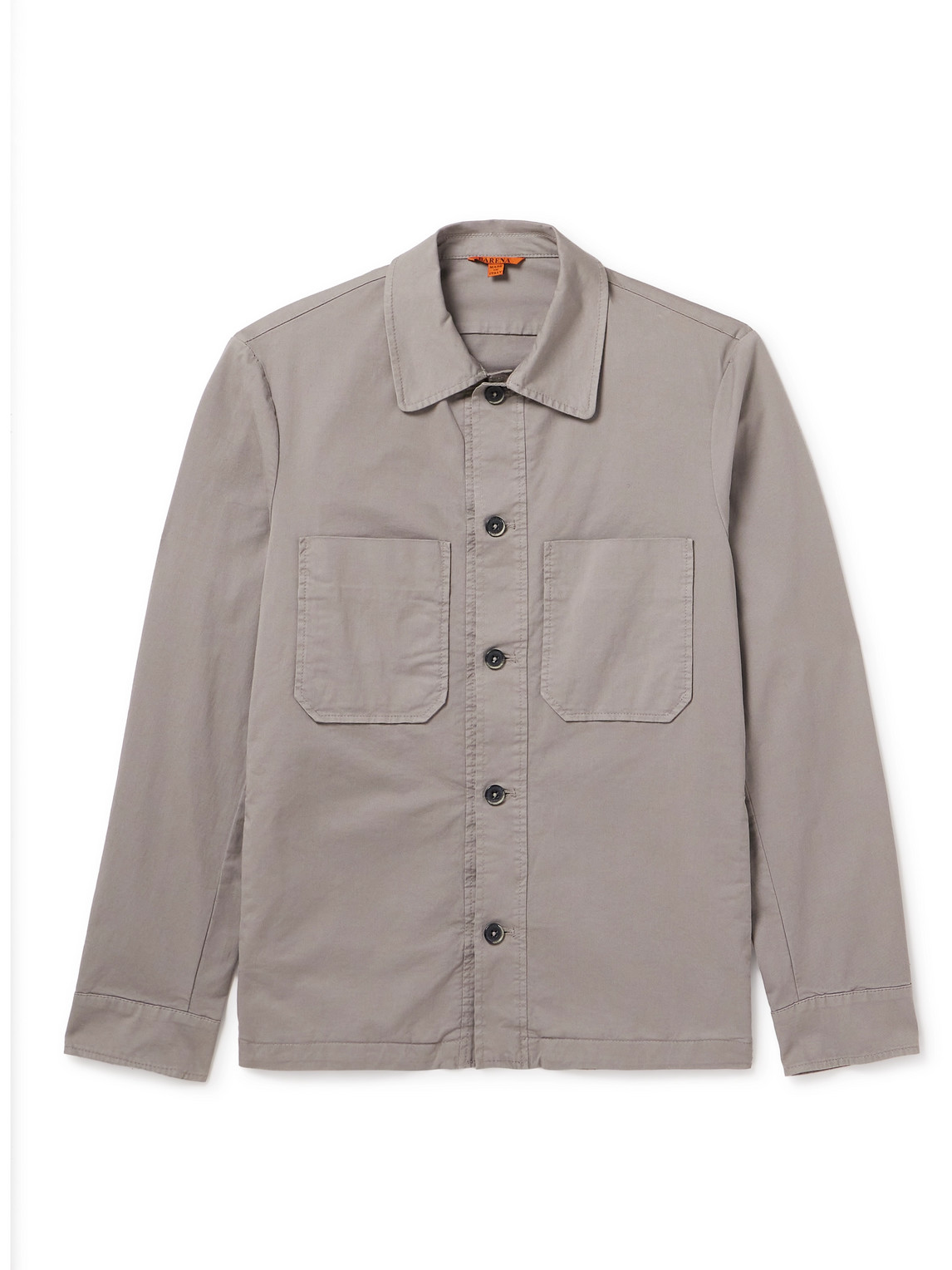 Barena Venezia Garment-dyed Cotton-blend Gabardine Overshirt In Gray