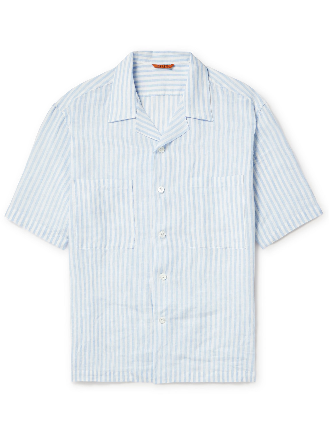 Barena Venezia Solana Camp-collar Striped Linen Shirt In Blue