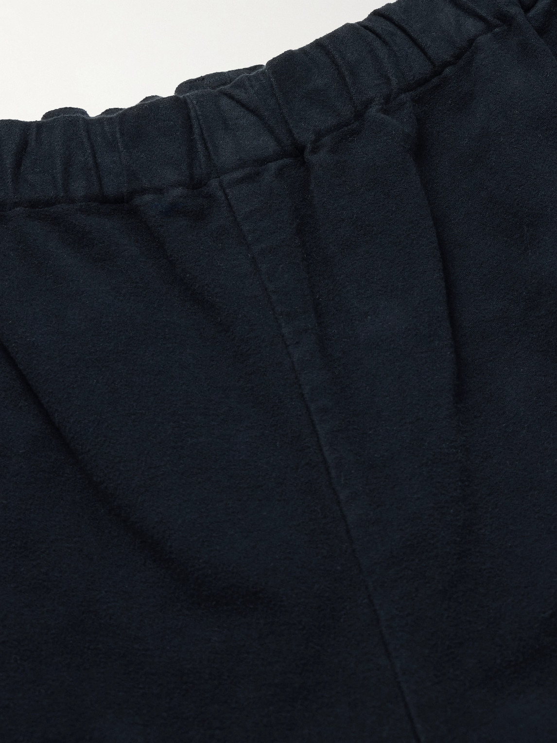 Shop Barena Venezia Tapered Garment-dyed Cotton-blend Moleskin Trousers In Black