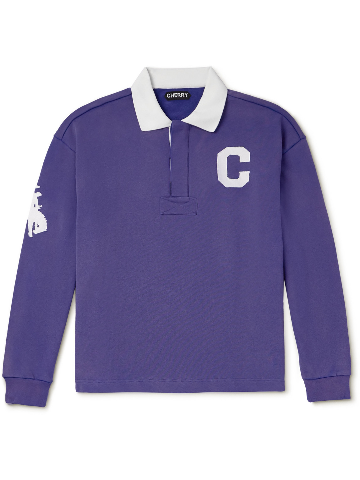 Cherry Los Angeles Logo-appliquéd Cotton-jersey Polo Shirt In Purple