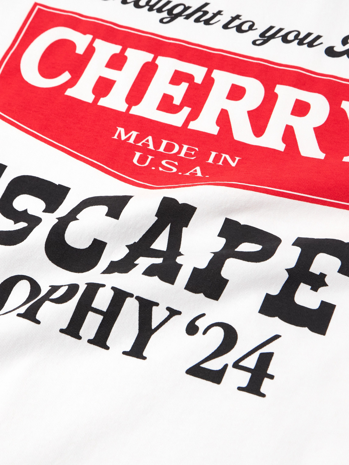 Shop Cherry Los Angeles Escape Logo-print Garment-dyed Cotton-jersey T-shirt In White