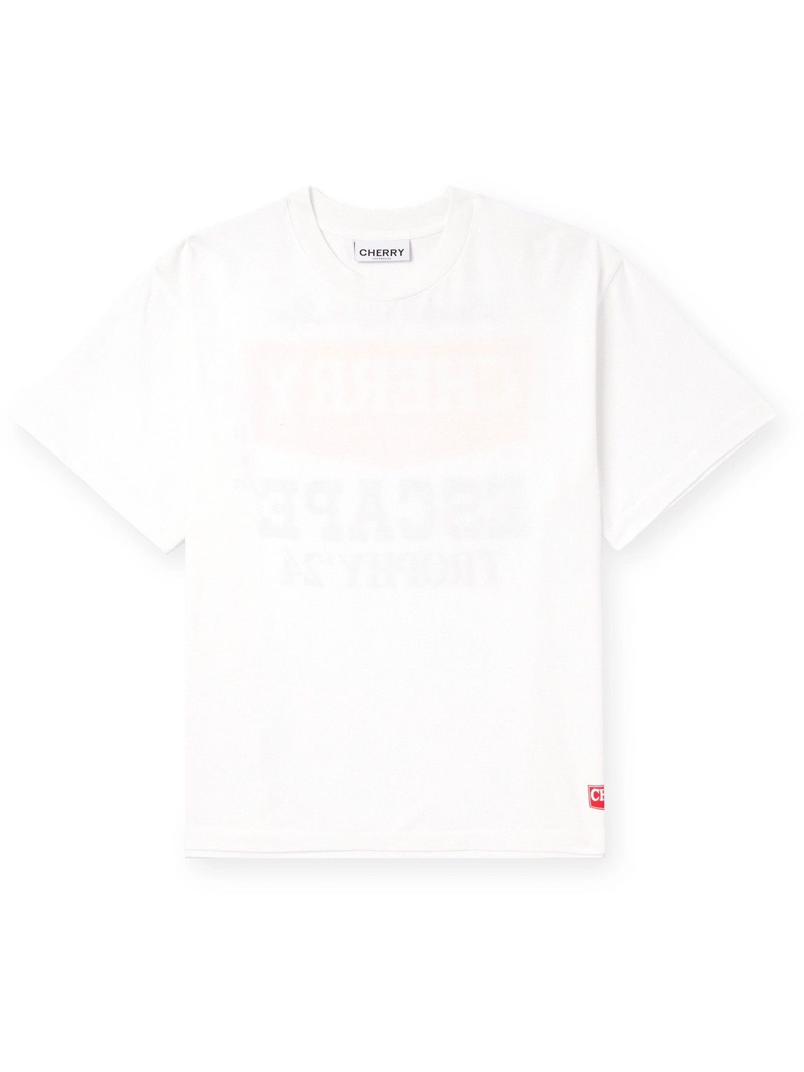 Cherry Los Angeles Escape Logo-print Garment-dyed Cotton-jersey T-shirt In White