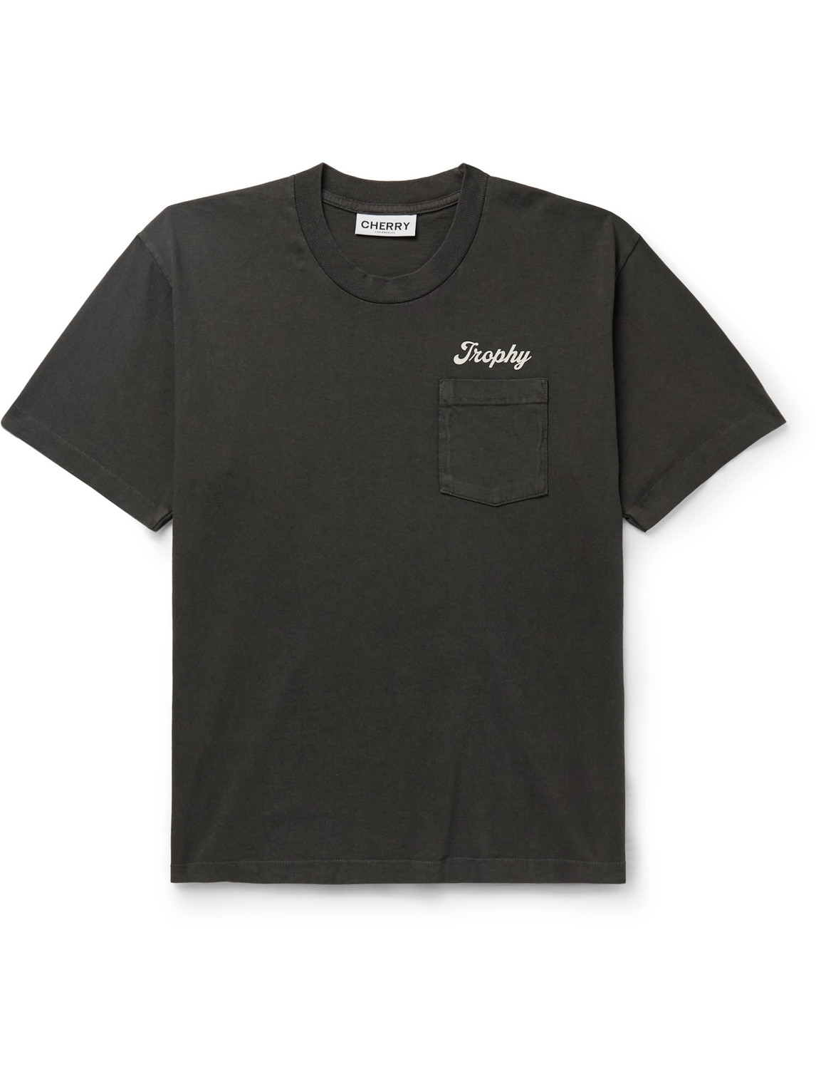 Cherry Los Angeles Trophy Logo-print Garment-dyed Cotton-jersey T-shirt In Black