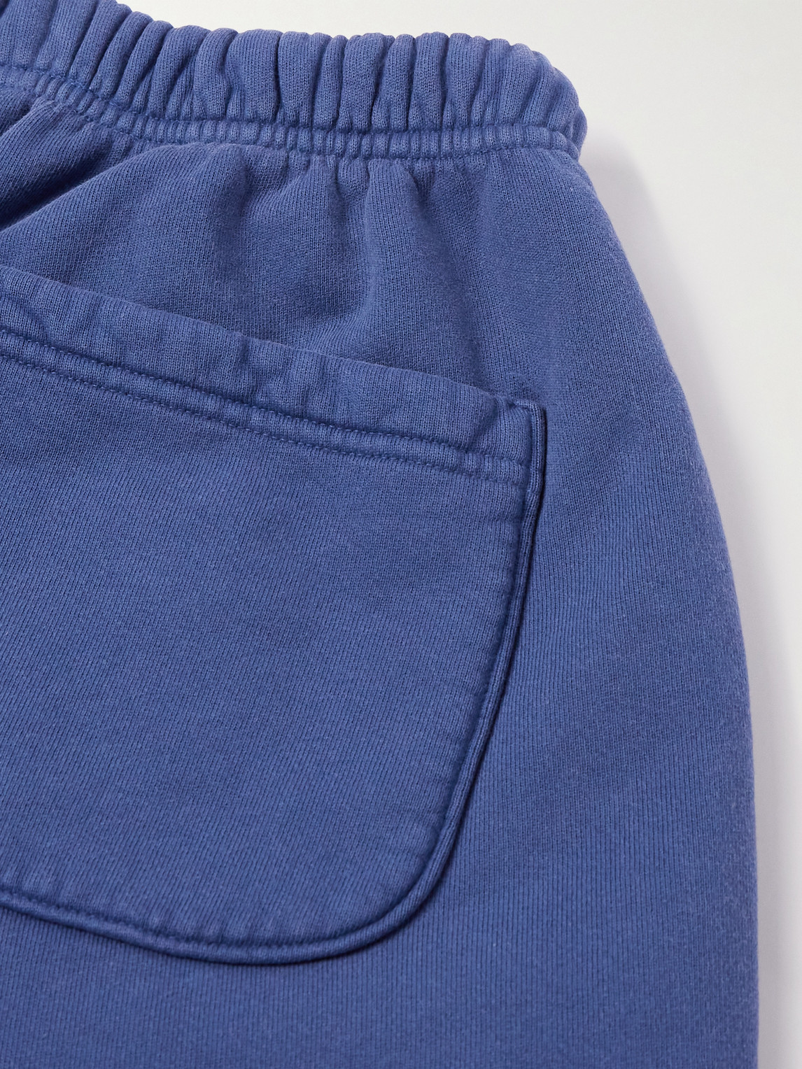 Shop Cherry Los Angeles Straight-leg Logo-appliquéd Cotton-jersey Drawstring Shorts In Blue