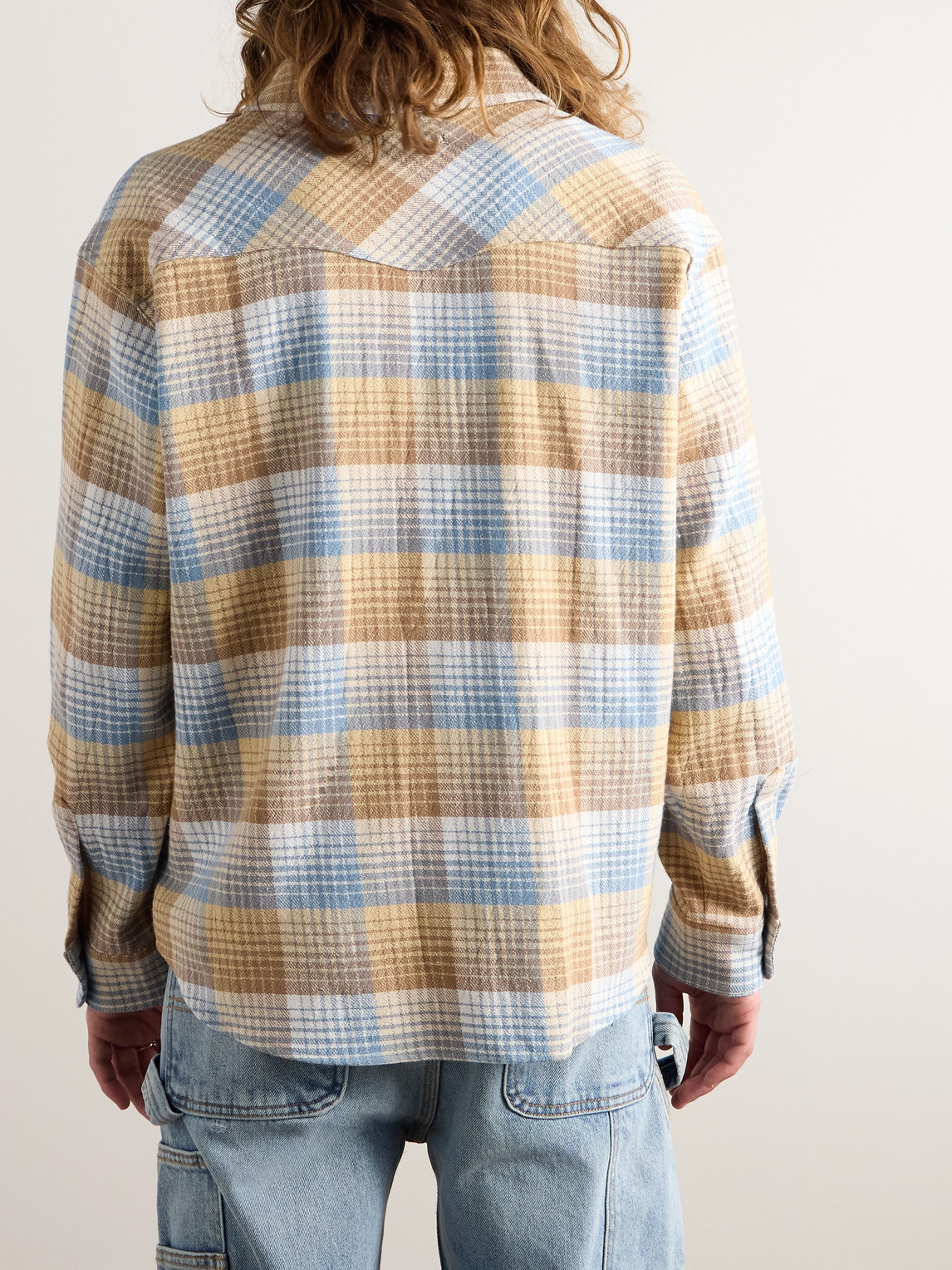 Shop Cherry Los Angeles Checked Cotton-flannel Shirt In Neutrals