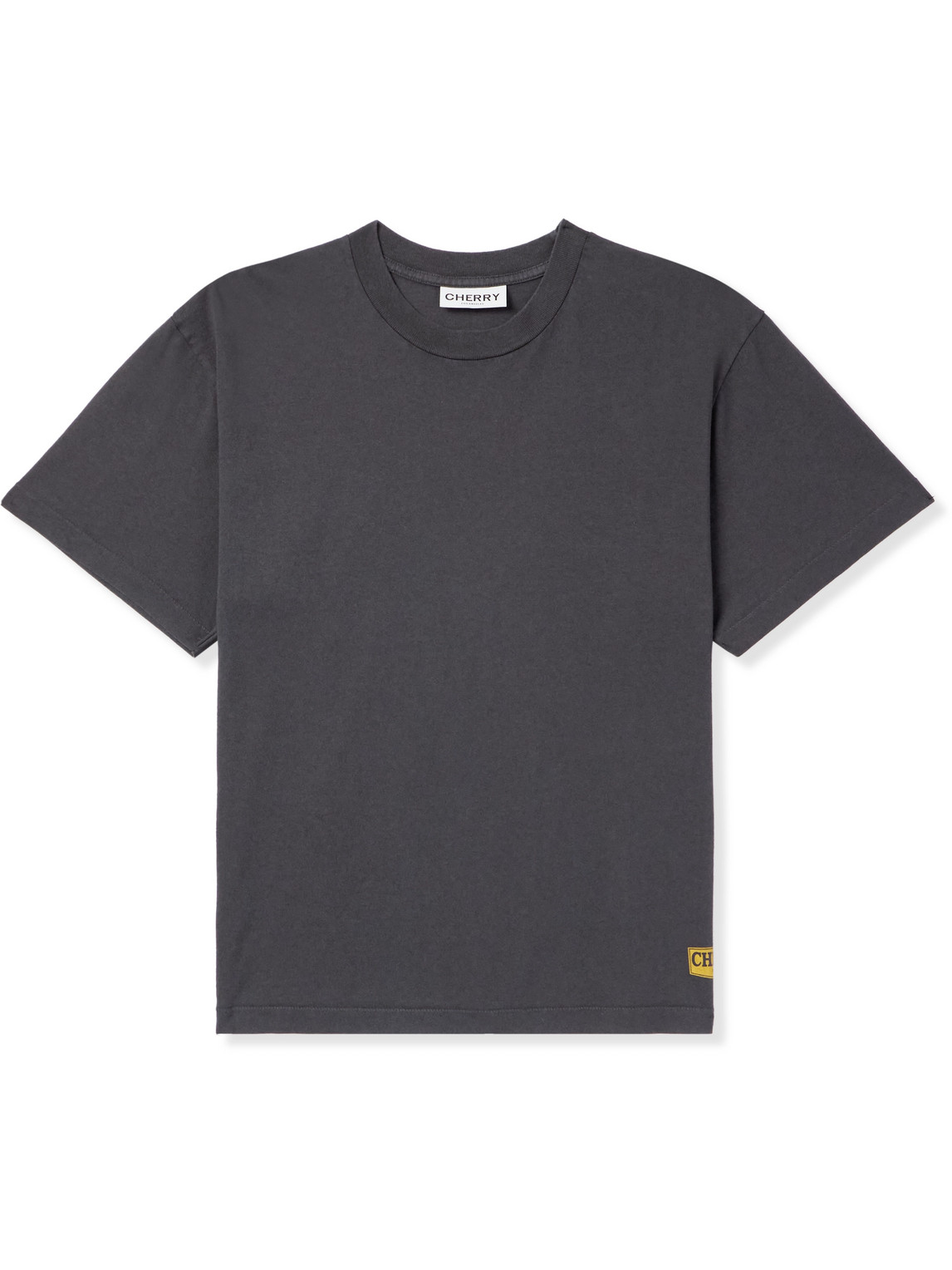 Cherry Los Angeles Escape Logo-print Garment-dyed Cotton-jersey T-shirt In Gray