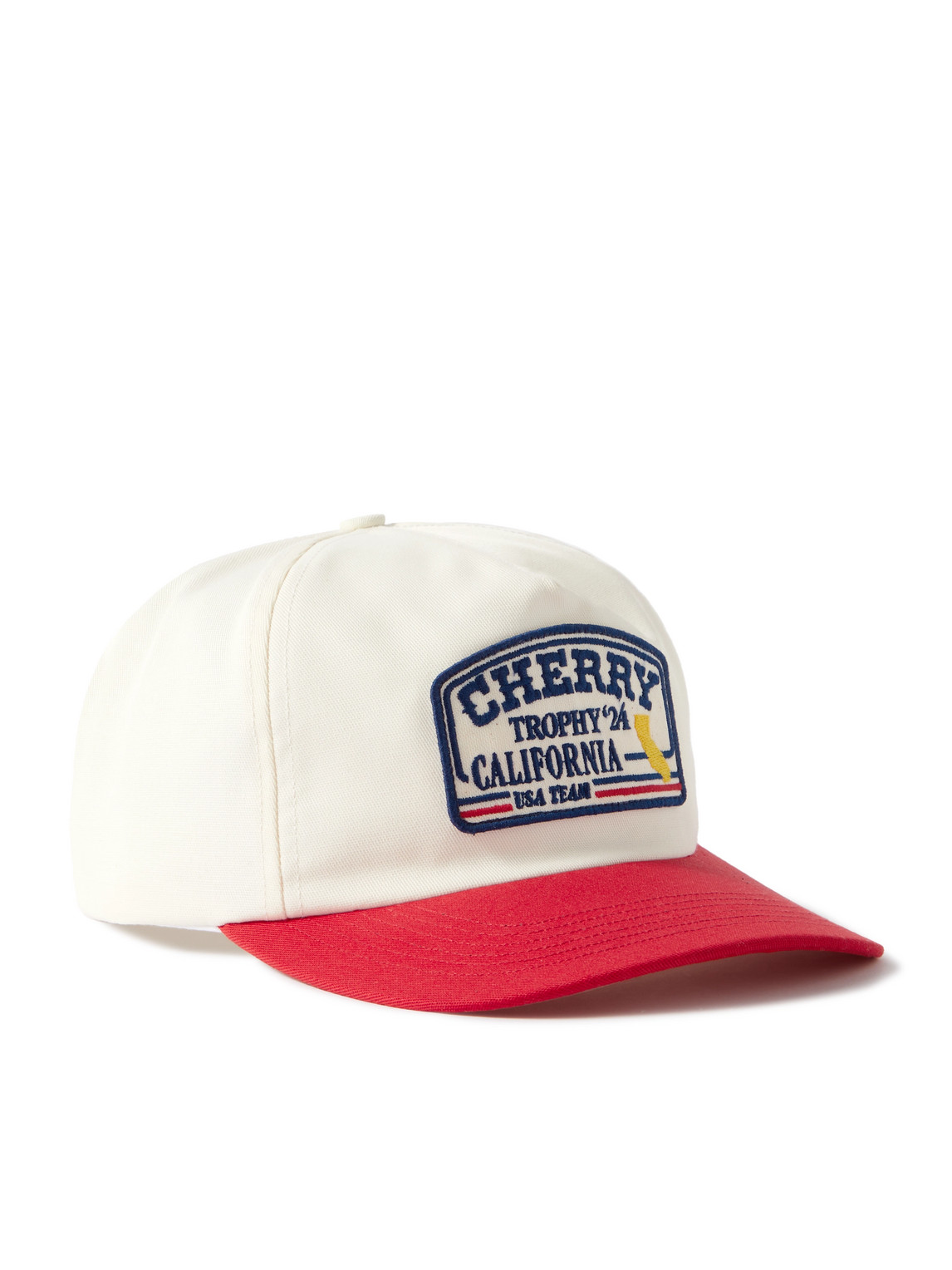 Cherry Los Angeles Logo-embroidered Cotton-canvas Baseball Cap In White