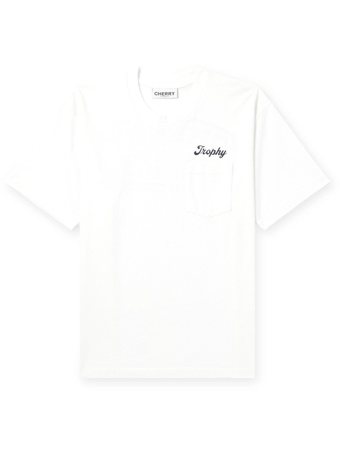 Cherry Los Angeles Trophy Logo-print Garment-dyed Cotton-jersey T-shirt In White