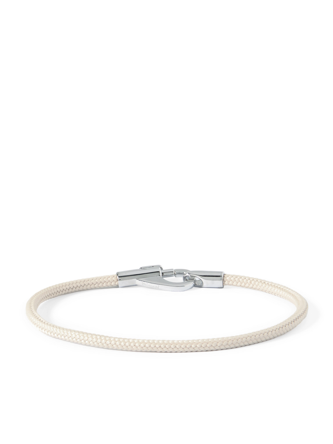 Miansai Snap Rope And Rhodium-plated Silver Bracelet In Neutrals