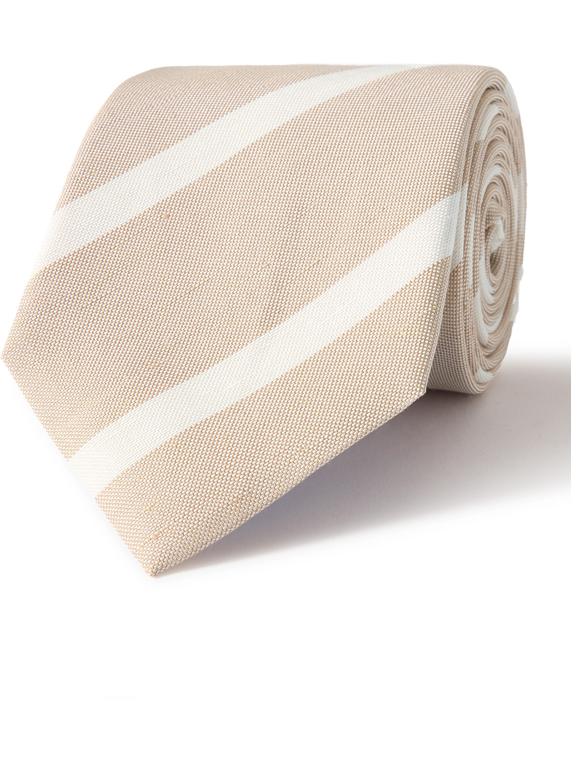 Richard James 8cm Striped Silk-jacquard Tie In Neutral