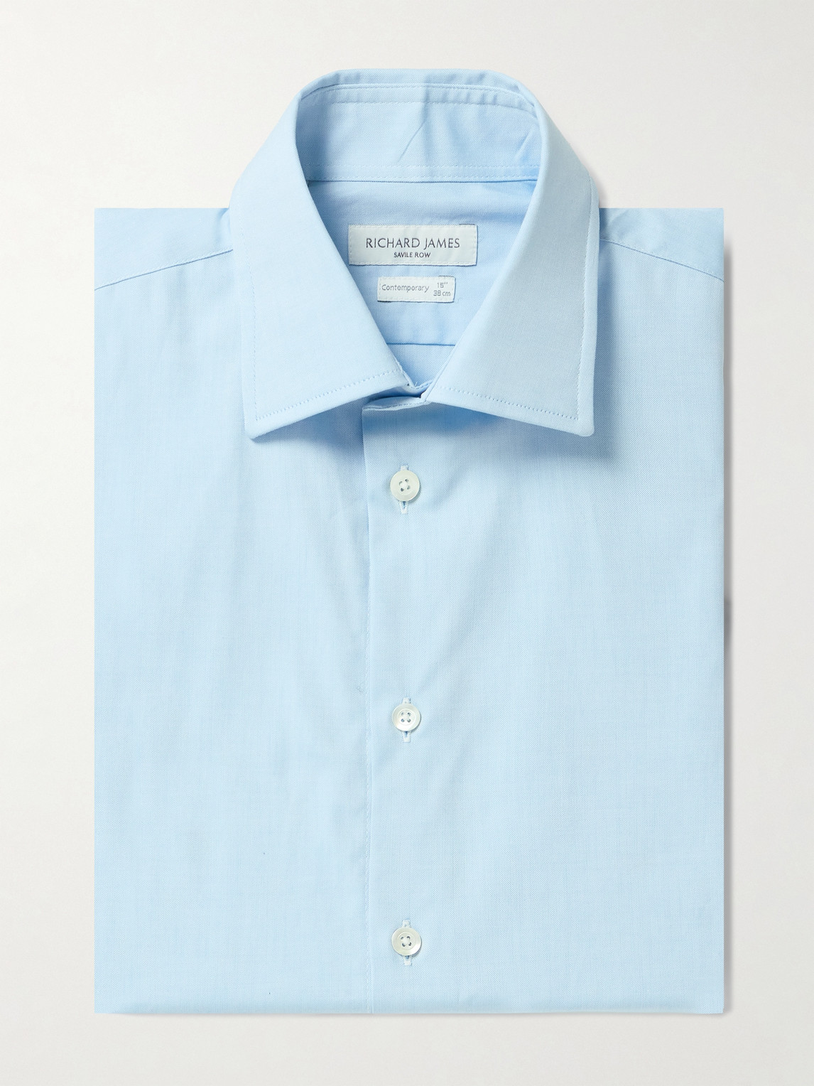 Shop Richard James Organic Cotton-poplin Shirt In Blue