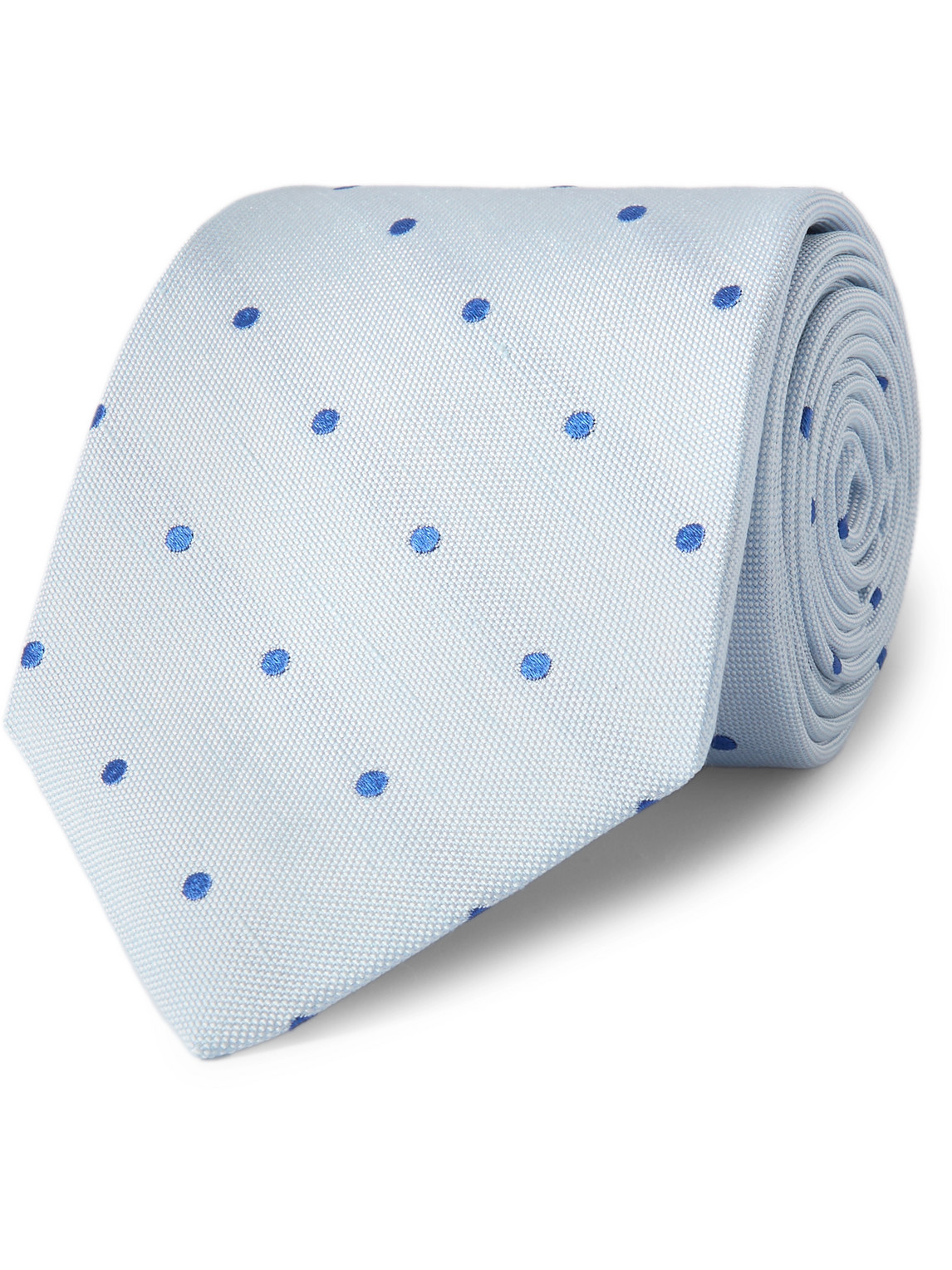 Richard James 8cm Polka-dot Silk-jacquard Tie In Blue