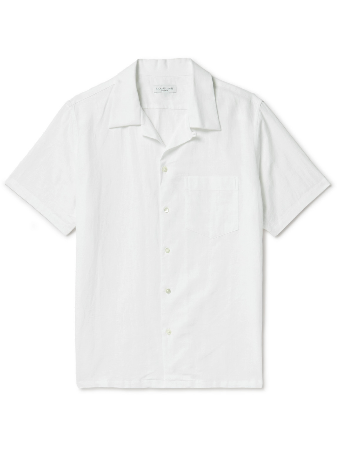 Richard James Convertible-collar Linen And Cotton-blend Shirt In White