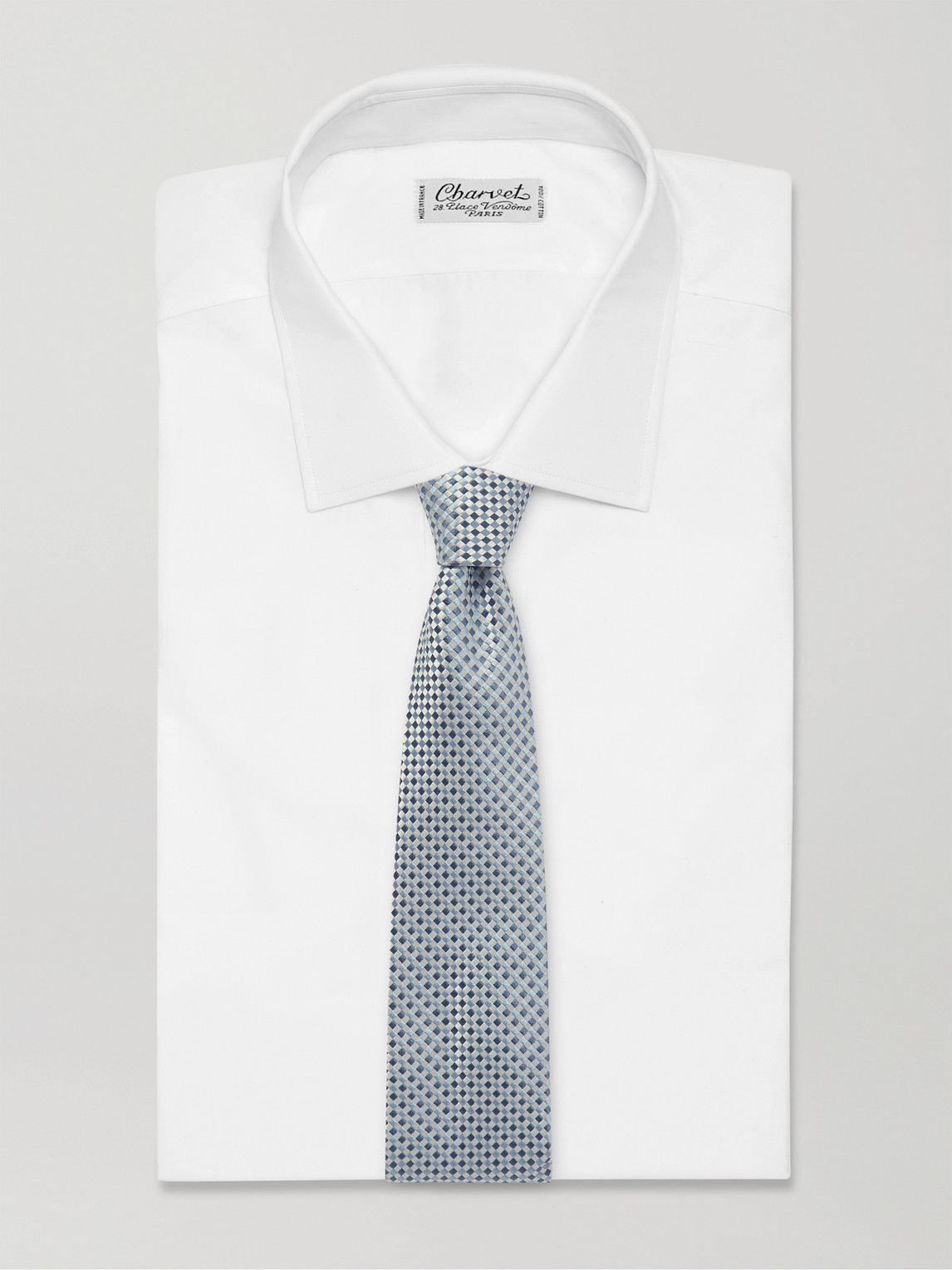 Shop Richard James 8.5cm Checked Silk-jacquard Tie In Blue