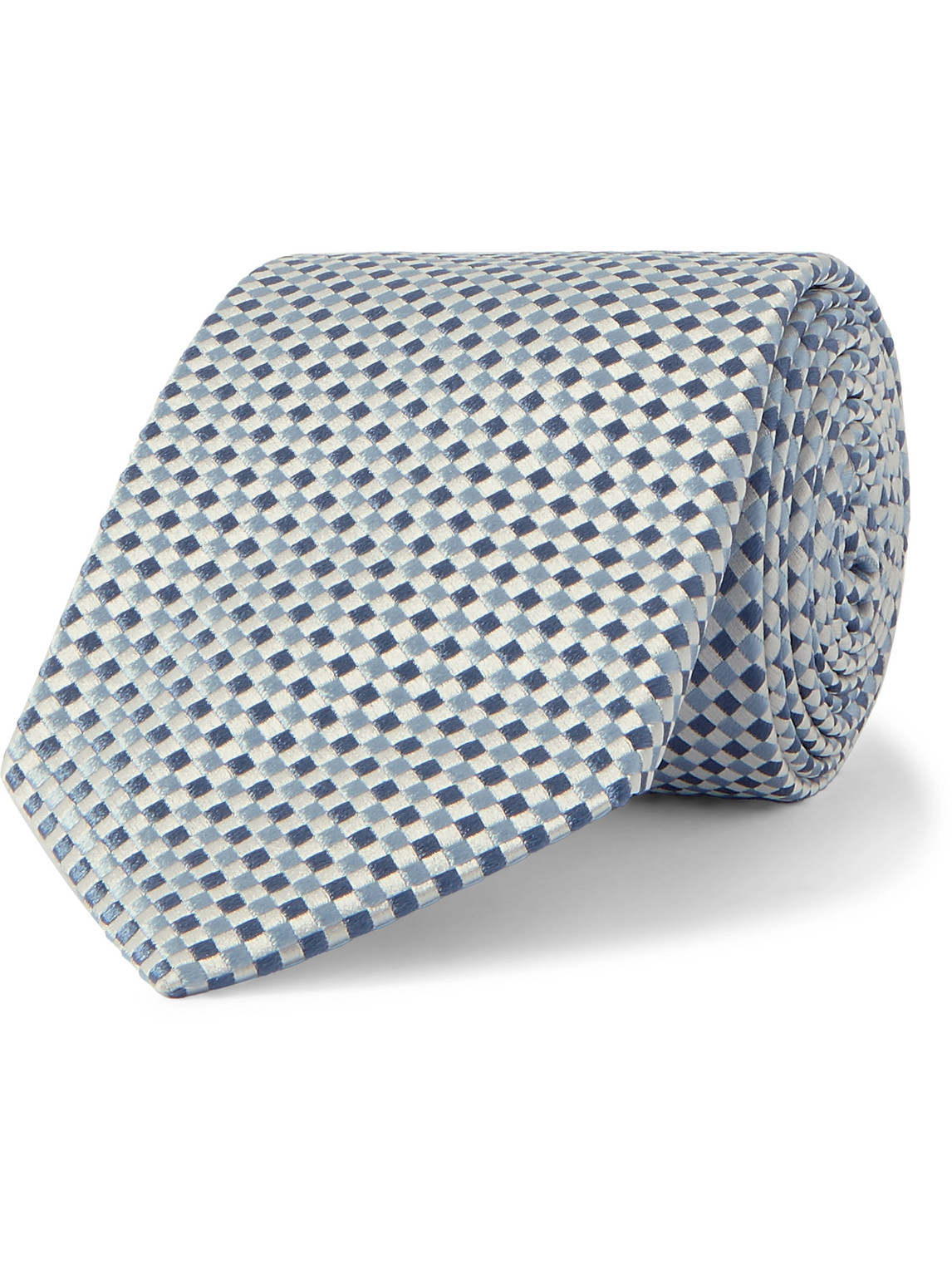 Richard James 8.5cm Checked Silk-jacquard Tie In Metallic