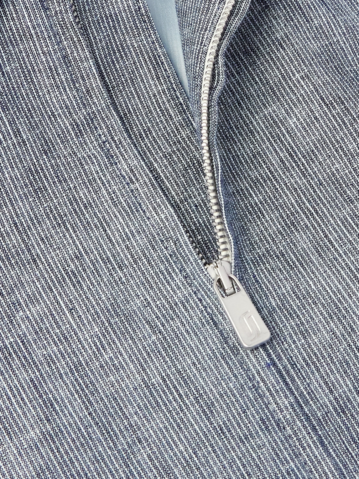 Shop Richard James Striped Linen And Cotton-blend Blouson Jacket In Gray