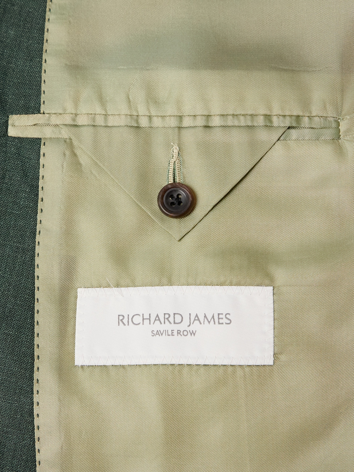 Shop Richard James Double-breasted Linen Suit Jacket In Green