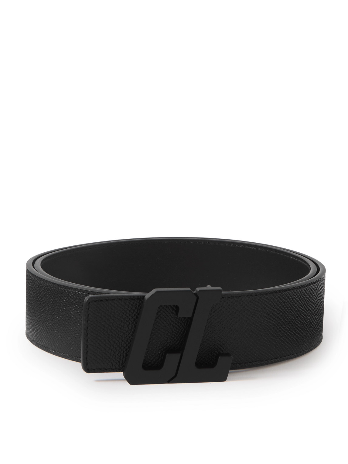 Christian Louboutin Happy Rui 4.5cm Full-grain Leather Belt In Black