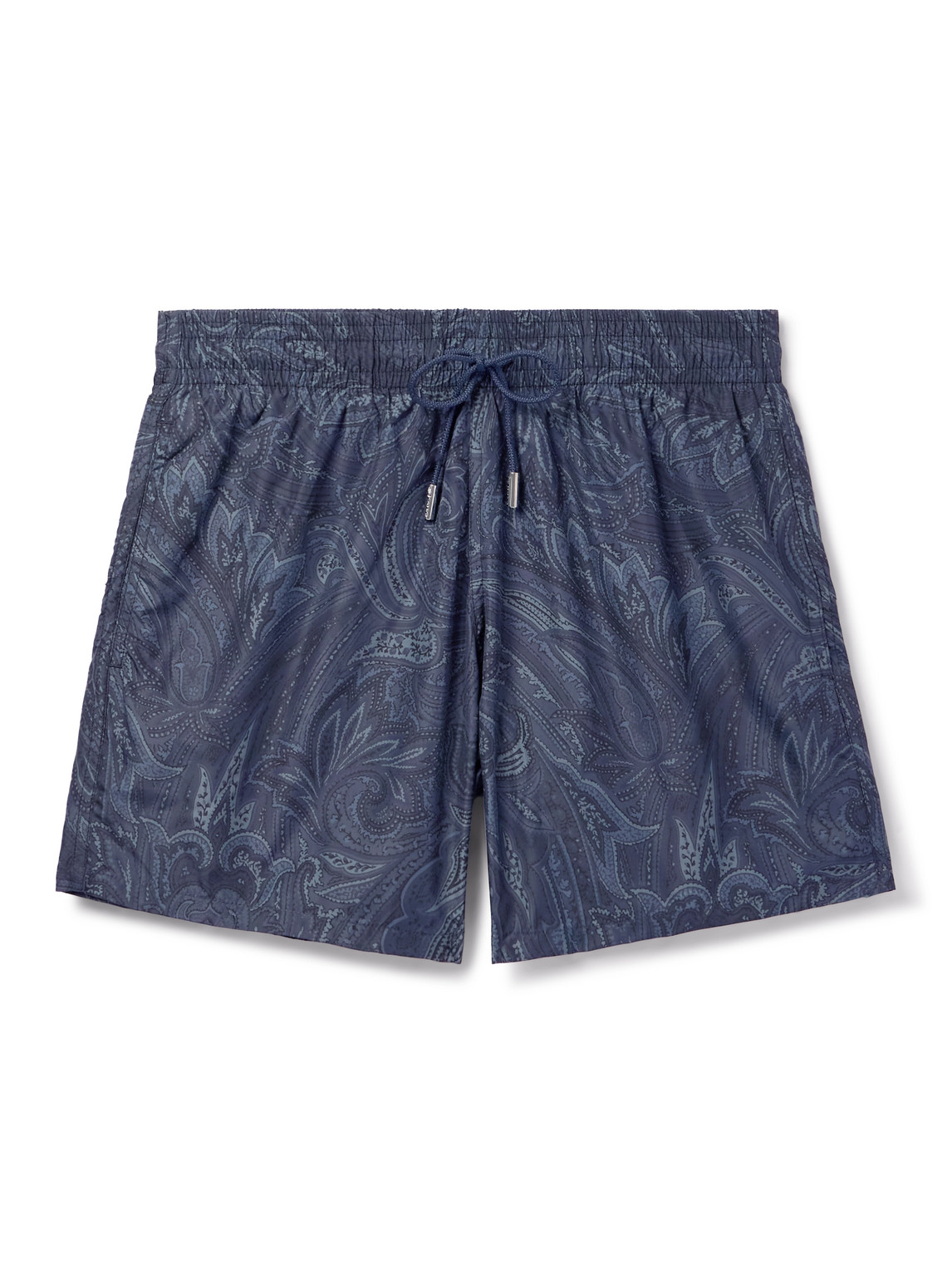 Etro Straight-leg Mid-length Paisley-print Swim Shorts In Blue