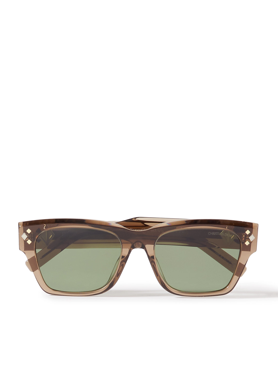 Dior Cd Diamond S2i D-frame Acetate And Silver-tone Sunglasses In Brown
