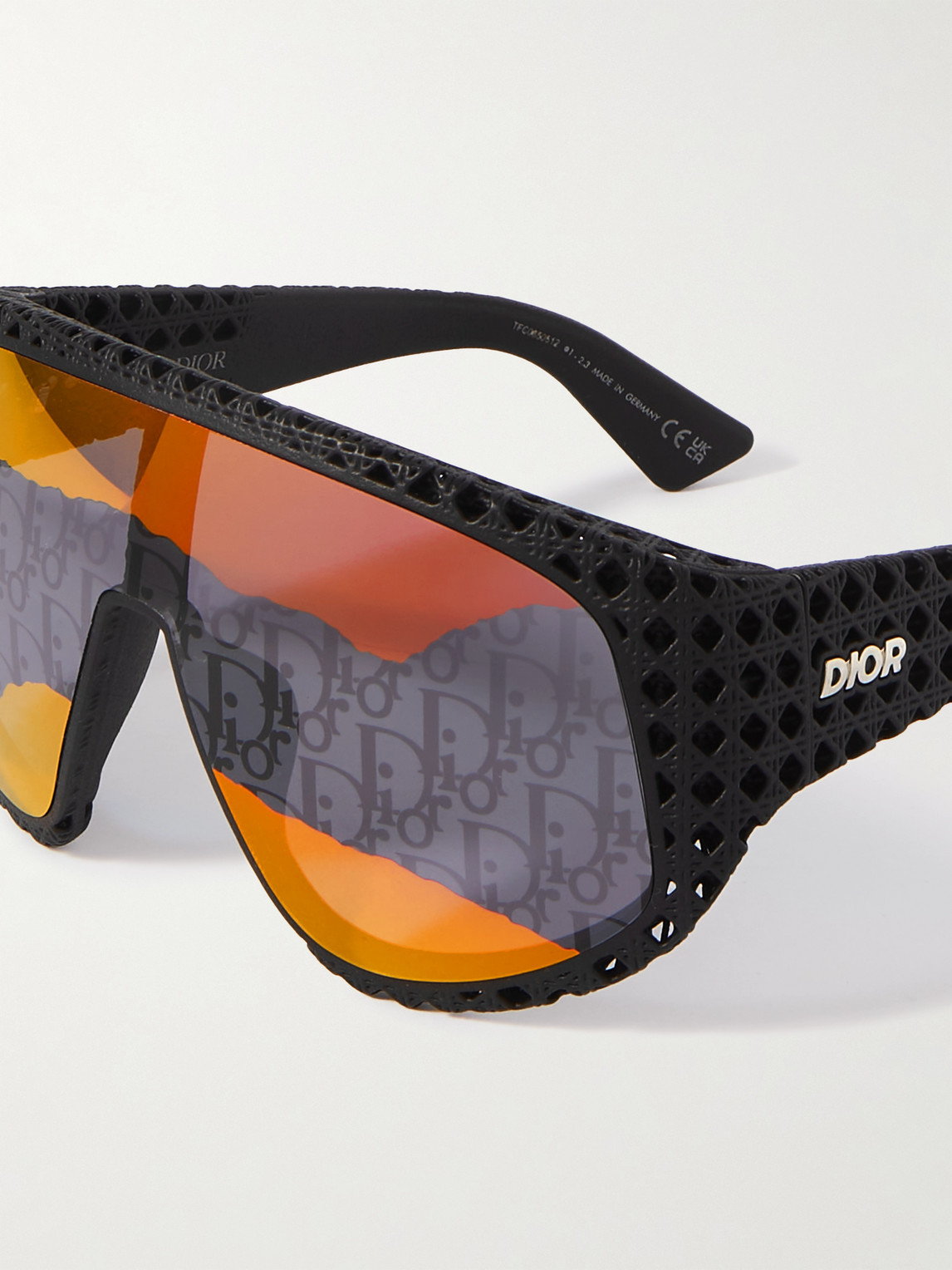 Shop Dior 3d M1u Round-frame Textured-acetate Sunglasses In Black